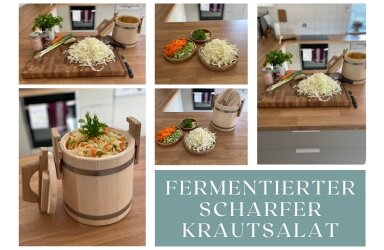 Fermentierter scharfer Krautsalat im Holzkübel – Einfach und lecker fermentieren - Fermentierter scharfer Krautsalat im Holzkübel – Rezept und Anleitung