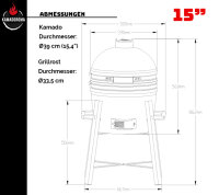 Kamado Keramikgrill 15" | Effektiver Holzkohlegrill