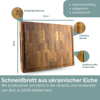 Schneidebrett/Küchenbrett aus Hirnholz, Eiche,  50 x 35 cm
