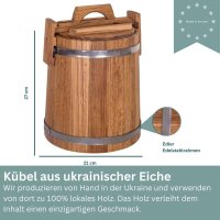 Eichenkübel 3L mit Deckel Holzkübel Gurkenfass Einlegekübel ohne Dekor