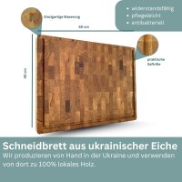 Schneidebrett/Küchenbrett aus Hirnholz, Eiche,  60 x 40 cm