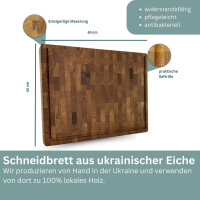 Schneidebrett/Küchenbrett aus Hirnholz, Eiche,  60 x 40 cm