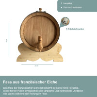 Premium Holzfass aus französischer Eiche 5L