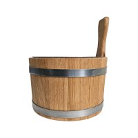 Sauna Aufgusskübel Eiche 5L Saunakübel mit...