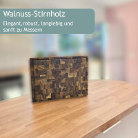 Walnuss Schneidebrett/Küchenbrett aus Hirnholz 60 x...