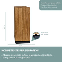 Magnetischer Messerblock aus Eiche, 360° drehbar – 10 x 10 x 21,5 cm