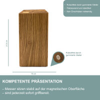 Magnetischer Messerblock aus Eiche – 10 x 10 x 21,5 cm