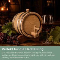 Holzfass Eiche 10L liegend ausgebrannt getoastet Whisky Likör Schnaps Eichenfass Weinfass