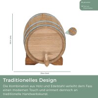 Holzfass Eiche 15L liegend ausgebrannt getoastet Whisky Likör Schnaps Weinfass
