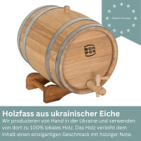 Holzfass Eiche 15L liegend ausgebrannt getoastet Whisky Likör Schnaps Weinfass