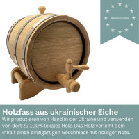 Holzfass Eiche 3L liegend ausgebrannt getoastet Whisky Likör Schnaps