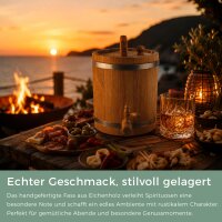 Eichenfass 3L stehend außen geölt - Weinfass Whiskyfass Holzfass