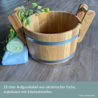 Sauna Aufgusskübel Eiche 23L - Saunakübel...