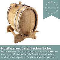 Holzfass 7 L Eiche oval ausgebrannt getoastet Wein...