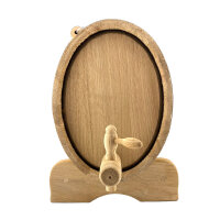 Holzfass 7 L Eiche oval ausgebrannt getoastet Wein Barrique Whisky Eichenfass