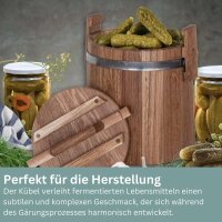 Eichenkübel 10L mit Deckel Holzkübel Gurkenfass Einlegekübel