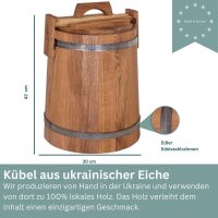 Eichenkübel 15L mit Deckel Holzkübel Gurkenfass Einlegekübel