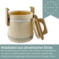 Holzkübel mit Deckel Linde 5L - Holzfass Dekofass Lagerkübel Lindenkübel Kübel