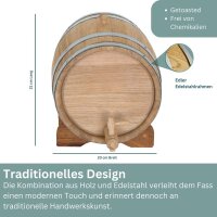 Holzfass Eiche 1L liegend Whiskyfass Likörfass...