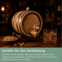 Holzfass Eiche 1L liegend Whiskyfass Likörfass Eichenfass